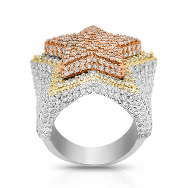 14k White Gold Diamond Star Ring 5.75 Ctw